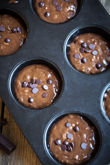 brownies or chocolate muffins raw dough