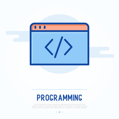 Programming thin line icon. Vector illustration.