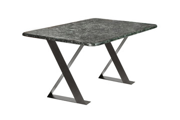 A wooden or stone table on a white background