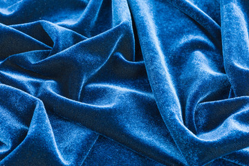 background of blue velvet fabric