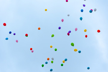colorfuf balloons in the sky