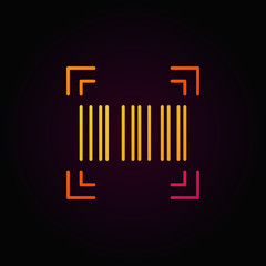 Barcode vector colorful linear icon on dark background