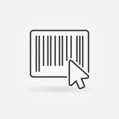 Mouse click on barcode icon in thin line style