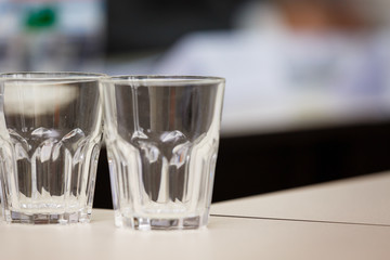two empty glasses