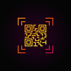 Qr code scanning colorful outline vector icon or logo element