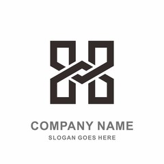 Fototapeta premium Monogram Letter H Geometric Infinity Square Architecture Interior Construction Business Company Stock Vector Logo Design Template 