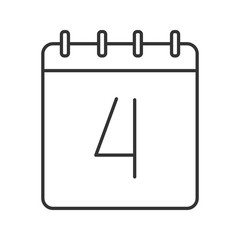 Fourth day of month linear icon