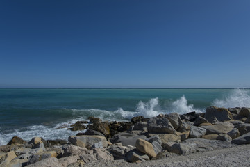 Italy, Liguria:waves in windy days.