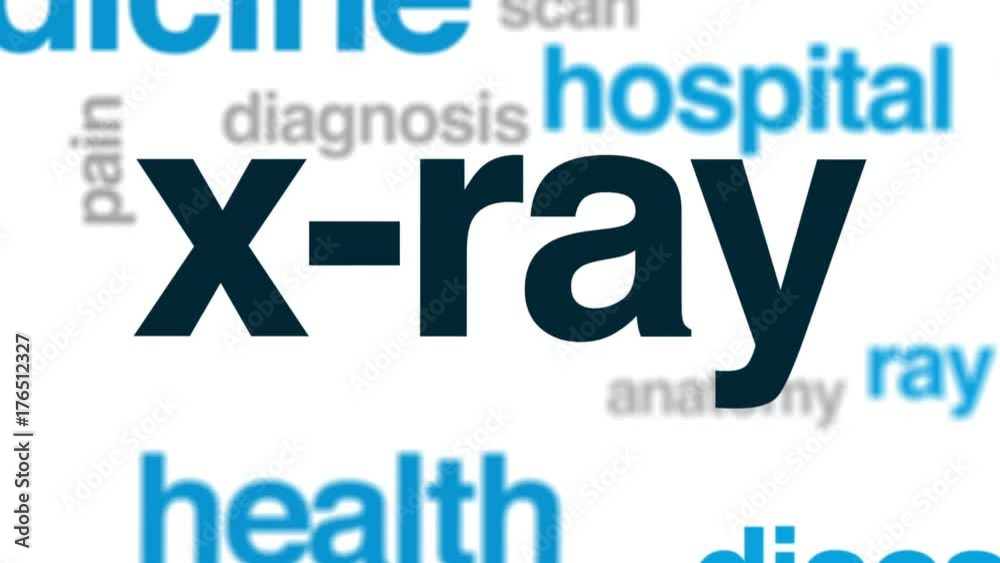 Poster X-ray animated word cloud, text design animation.