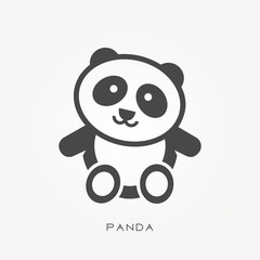 Silhouette icon panda