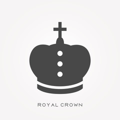 Silhouette icon royal crown