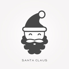 Silhouette icon santa claus