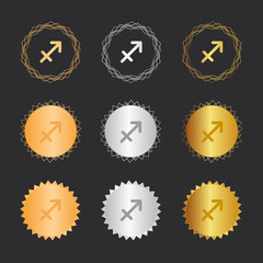 Sch&uuml;tze - Tierkreis - Bronze, Silber, Gold Medaillen