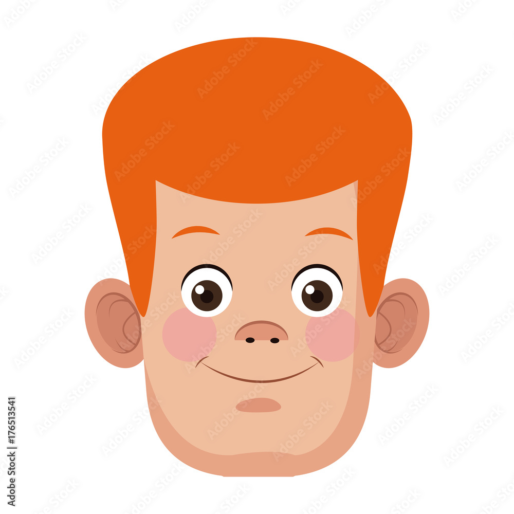 Sticker Cute boy cartoon icon vector illustration graphic design