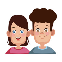 Kids friends cartoon icon vector illustration graphic design