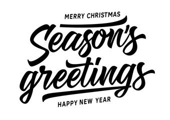 Merry Christmas Seasons Greetings Inscription © RedlineVector