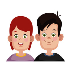 Kids friends cartoon icon vector illustration graphic design