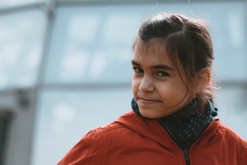 little girl urban portrait