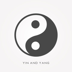Silhouette icon yin and yang