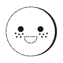 cute smiley face icon over white background vector illustration