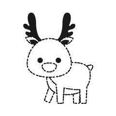 christmas deer icon over white background vector illustration