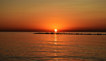 Fototapeta premium Sunrise over Mediterranean Sea.