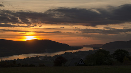 sun is setting by Danube