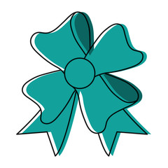 decorative bow icon over white background vector illustration