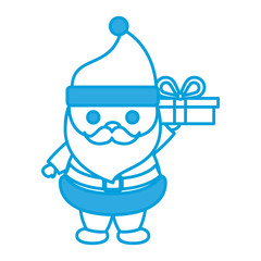 cartoon santa claus and gift box icon over white background vector illustration