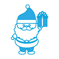 cartoon santa claus and gift box icon over white background vector illustration