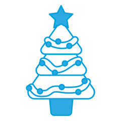 christmas tree icon over white background vector illustration