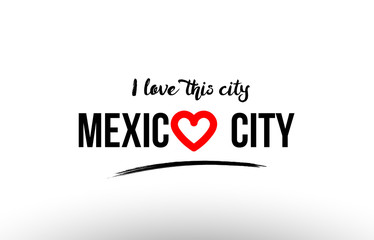 mexico city city name love heart visit tourism logo icon design