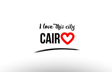 cairo city name love heart visit tourism logo icon design