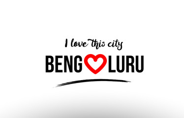 bengaluru city name love heart visit tourism logo icon design