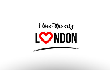 london city name love heart visit tourism logo icon design