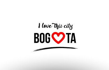 bogota city name love heart visit tourism logo icon design