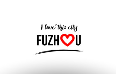 fuzhou city name love heart visit tourism logo icon design
