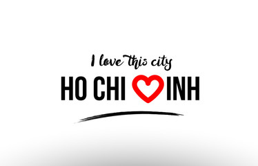 ho chi minh city name love heart visit tourism logo icon design