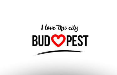 budapest city name love heart visit tourism logo icon design