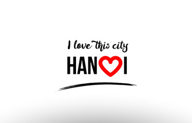 hanoi city name love heart visit tourism logo icon design