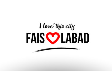 faisalabad city name love heart visit tourism logo icon design