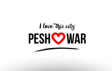 peshawar city name love heart visit tourism logo icon design