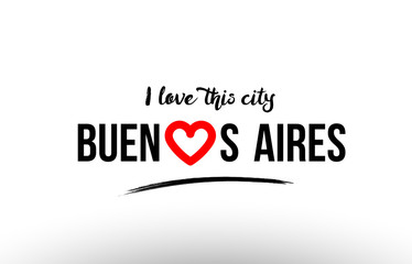 buenos aires city name love heart visit tourism logo icon design