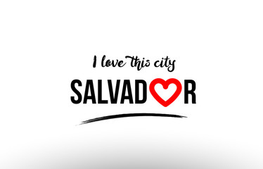 salvador city name love heart visit tourism logo icon design