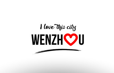 wenzhou city name love heart visit tourism logo icon design