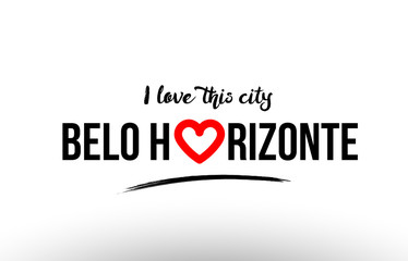belo horizonte city name love heart visit tourism logo icon design