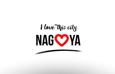 nagoya city name love heart visit tourism logo icon design