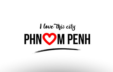 phnom penh city name love heart visit tourism logo icon design