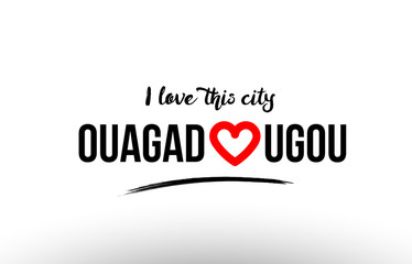 ouagadougou city name love heart visit tourism logo icon design