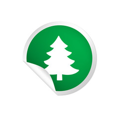 Fototapeta premium runder Sticker grün - Tannenbaum